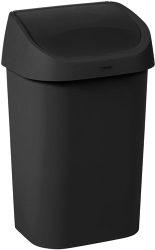 Curver cubo de basura Mistral swing 25L negro plástico diseño moderno