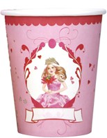 Haza vasos princesa rosa cartón 8 unidades fiesta infantil 250ml