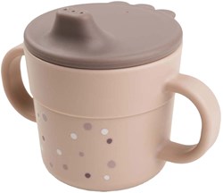Done by Deer vaso con boquilla rosa lunares 2-en-1 bebé 215ml