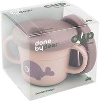 Done by Deer vaso snack Wally rosa - taza de silicona para bebés con asas