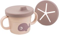 Done by Deer vaso snack Wally rosa - taza de silicona para bebés con asas-2