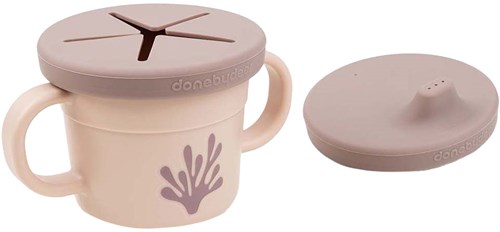 Done by Deer vaso snack Wally rosa - taza de silicona para bebés con asas-3