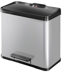 Hailo cubo de pedal separación de residuos duo plus 26 litros plata cocina