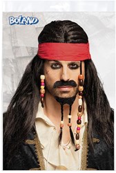 Boland peluca pirata Tobias con bandana bigote barba - accesorio carnaval