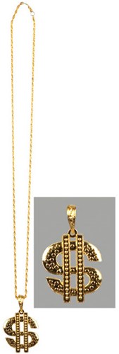Boland collar dólar oro accesorio para gánster y rapero