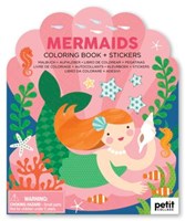 Petit Collage libro para colorear con pegatinas - sirenas para niños-3