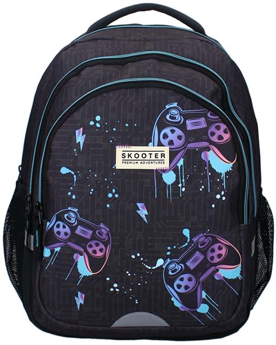 Vadobag mochila Game Face On con estampado de juego - mochila escolar negra-2