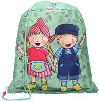 Vadobag bolsa de deporte Fien y Teun amigos animales verde correas ajustables