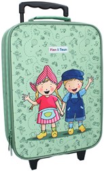 Vadobag maleta infantil Fien y Teun trolley amigos animales verde