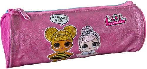 Estuche L.O.L. Surprise rosa con purpurina - estuche redondo de poliéster para niños