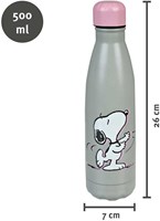 Undercover botella Snoopy 500ml aislada con tapa de rosca rosa-2