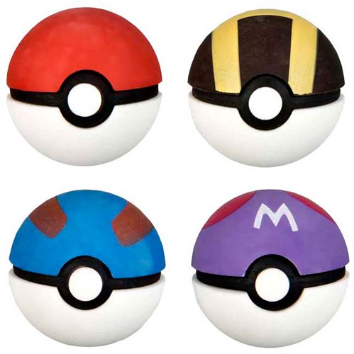 OttoSimon set de gomas Pokémon - 4 piezas - gomas Pokéball coloridas-2