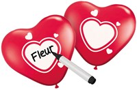 Folat globos corazón escribibles rojos 6 unidades fiesta