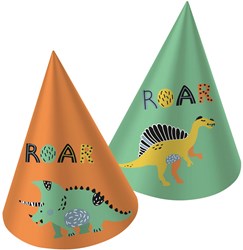 Folat gorros fiesta dinosaurio papel cumpleaños infantil 6 unidades
