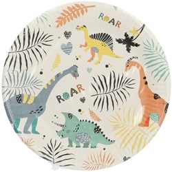 Folat platos de papel dinosaurio 23cm 8 unidades - fiesta infantil
