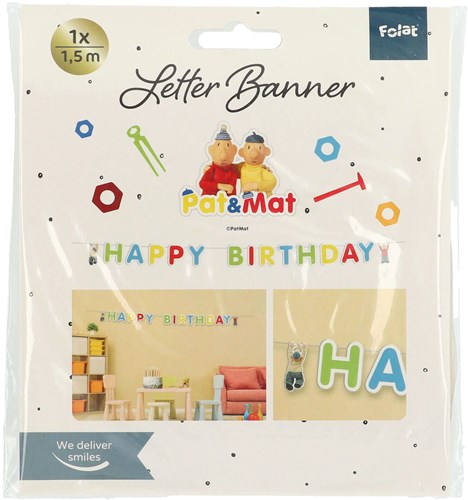 Folat Buurman & Buurman guirnalda de letras cumpleaños 1,5 metros papel