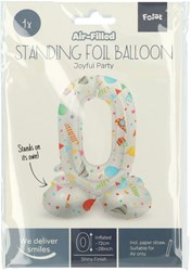 Folat globo de foil número 0 Joyful Party de pie 72 cm multicolor