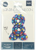 Folat globo de foil número 8 Colorful Dots de pie 72cm cumpleaños