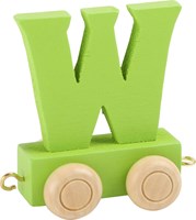 Small Foot tren de letras de madera - letra W verde - set de tren de juguete