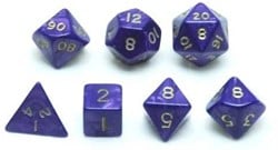 HOT Games Dobbelsteen Set 7 as.Paars marmer/parel.