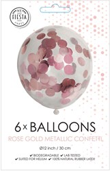 Globos globos confeti metálicos oro rosa 30 cm decoración fiesta