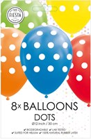 Globos globos lunares colores surtidos 30cm fiesta cumpleaños 8uds