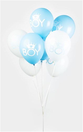 Globos globos niño bebé azul-blanco 30cm 8 unidades decoración fiesta-3