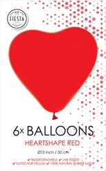 Globos globos corazón rojo 30cm - decoración fiesta 6 unidades