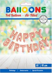 Globos globo foil happy birthday decoración cumpleaños oro rosa 41cm