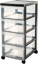 Iris ladekast 4x11L 39x29x61.6 cm met  wieltjes
