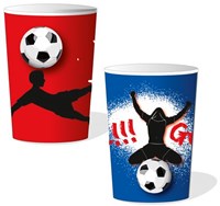 Haza vasos fiesta fútbol rojo - 8 uds cartón desechable-3