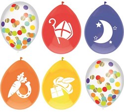 Twisk globos juguete Sinterklaas - 6 piezas fiesta multicolor