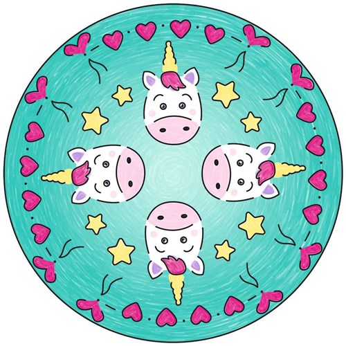 Ravensburger Mandala Designer Mini Unicorn - Set de dibujo para niños-2