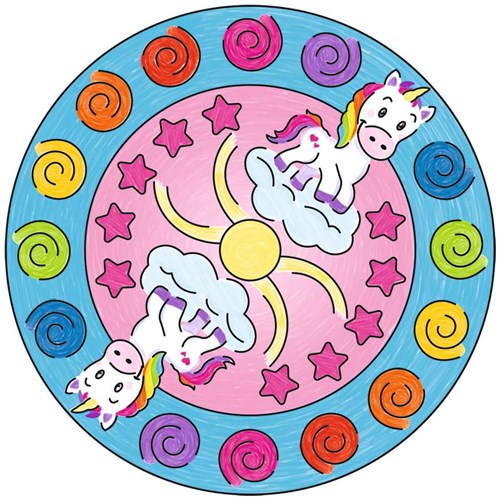 Ravensburger Mandala Designer Mini Unicorn - Set de dibujo para niños-3