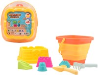 Johntoy cubo de playa plegable con accesorios - set de playa juguete