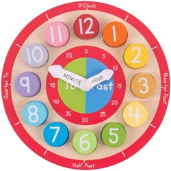 BigJigs reloj educativo de madera - juguete pedagógico aprender la hora