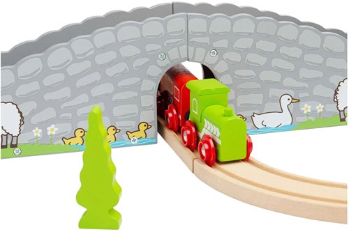 BigJigs puente de tren de madera granja - accesorio de juguete-3