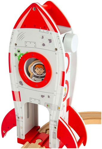 Bigjigs cohete de madera - accesorio para vía de tren juguete astronauta-3