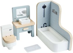 Bigjigs muebles de baño de madera para casa de muñecas FSC certificado 4 piezas
