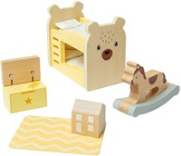 Bigjigs set dormitorio infantil casa de muñecas de madera - juguete certificado FSC