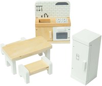 Bigjigs set de cocina de madera para casa de muñecas - juguete FSC
