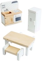Bigjigs set de cocina de madera para casa de muñecas - juguete FSC-3