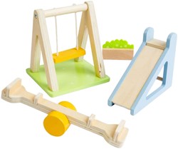 Bigjigs set de jardín de madera para casa de muñecas - juguete exterior FSC