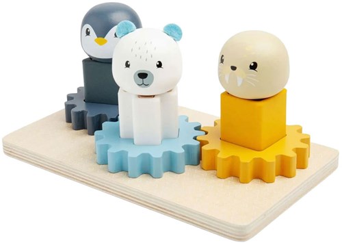 BigJigs juguete educativo tablero engranajes animales árticos madera FSC-2
