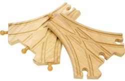 BigJigs vías de tren de madera cruce 3 vías - expansión circuito tren