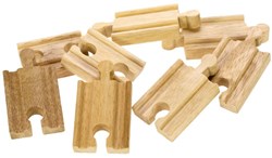 BigJigs vías de tren mini de madera set de expansión - 8 piezas