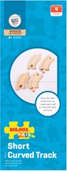 BigJigs vías de tren de madera curvas cortas - set de 4 piezas