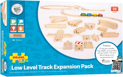 Bigjigs Houten Rails Uitbreidingsset, 25dlg.