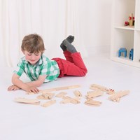 BigJigs set de expansión de vías de tren de madera - 25 piezas - juguete-3