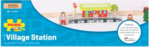 BigJigs estación de tren de madera pueblo - accesorio para trenes de juguete